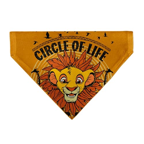 Disney Pet Bandana The Lion King Young Simba Circle of Life Pose Oranges Black Slip On Collar Bandana Only von Buckle-Down