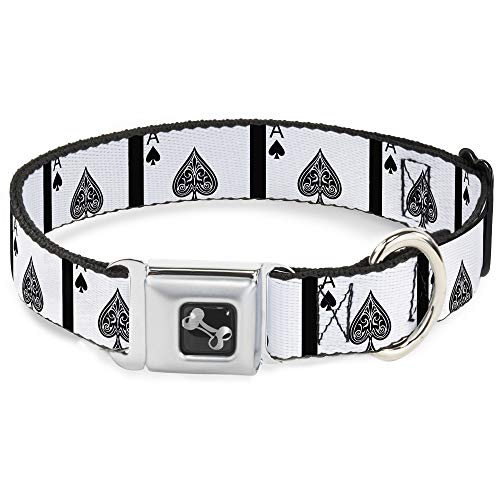 Dog Collar Seatbelt Buckle Ace of Spades 18 to 32 Inches 1.5 Inch Wide von Buckle-Down