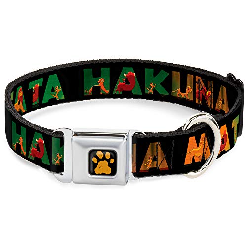 Dog Collar Seatbelt Buckle Hakuna Matata Black Lion King Scenes 9 to 15 Inches 1.0 Inch Wide Dog Collar Seatbelt Buckle Hakuna Matata Black Lion King Scenes 9 to 15 Inches 1.0 Inch Wide von Buckle-Down