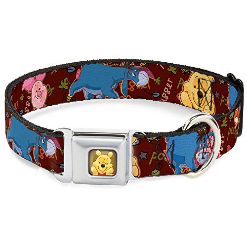 Dog Collar Seatbelt Buckle Mickey Mouse Expressions Close Up Black White 16 to 23 Inches 1.5 Inch Wide von Buckle-Down