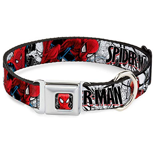 Dog Collar Seatbelt Buckle Spider Man Action Poses Comic Scenes White Black Red 15 to 26 Inches 1.0 Inch Wide Dog Collar Seatbelt Buckle Spider Man Action Poses Comic Scenes White Black Red 15 to 26 Inches 1.0 Inch Wide von Buckle-Down