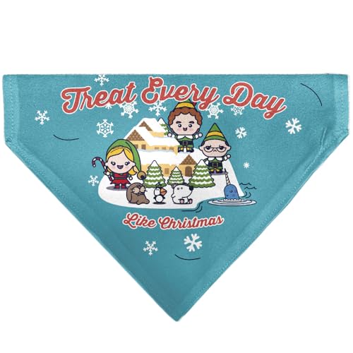 Elf Pet Bandana Elf Treat Everyday Like Christmas Buddy and Friends Pose Blue Slip On Collar Bandana Only von Buckle-Down