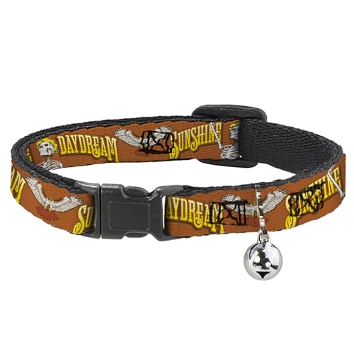 Grateful Dead Katzenhalsband, Breakaway-Halsband mit Glöckchen, Grateful Dead Sunshine Daydream Skelett, Orange, 21,6 bis 30,5 cm, 1,3 cm breit von Buckle-Down