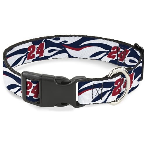 Hendrick Motorsports Hundehalsband, Kunststoffschnalle, William Byron #24, Auto-Scheme, Weiß, Rot, Blau, 24,9 bis 33 cm, 2,5 cm breit Hendrick Motorsports Hundehalsband, Kunststoffschnalle, William Byron #24, Auto-Scheme, Weiß, Rot, Blau, 24,9 bis 33 cm, 2,5 cm breit von Buckle-Down