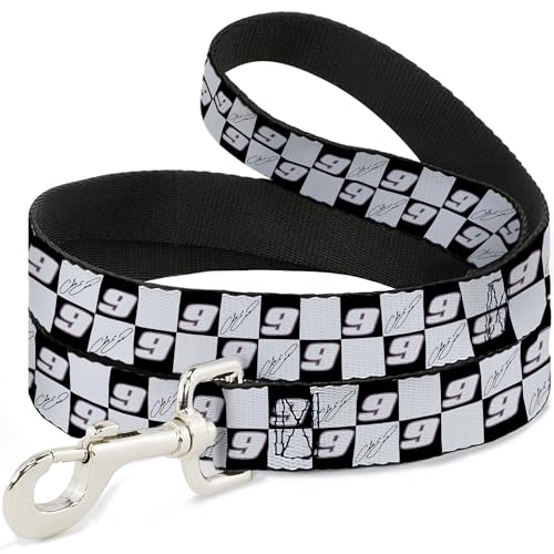 Hendrick Motorsports Hundeleine, HMS-Autogramm und Checker-Logo, Schwarz, Weiß, Blau, 1,8 m lang, 2,5 cm breit von Buckle-Down