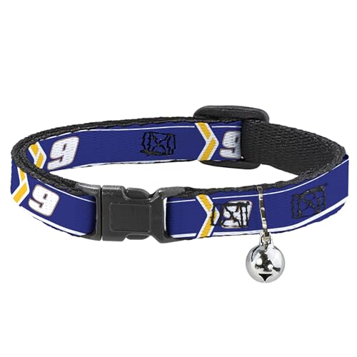 Hendrick Motorsports Katzenhalsband, Abreißhalsband mit Glöckchen, HMS Auto-Scheme, Blau, Gelb, Weiß, 21,6 bis 30,5 cm, 1,3 cm breit von Buckle-Down