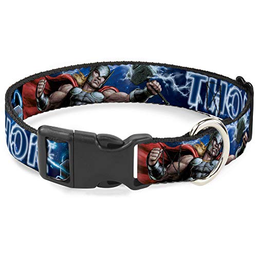 Hundehalsband, Kunststoff, Avengers, Thor, Hammer, Action-Pose, Galaxie, Blues, Weiß, 33 bis 45,7 cm breit Hundehalsband, Kunststoff, Avengers, Thor, Hammer, Action-Pose, Galaxie, Blues, Weiß, 33 bis 45,7 cm breit von Buckle-Down