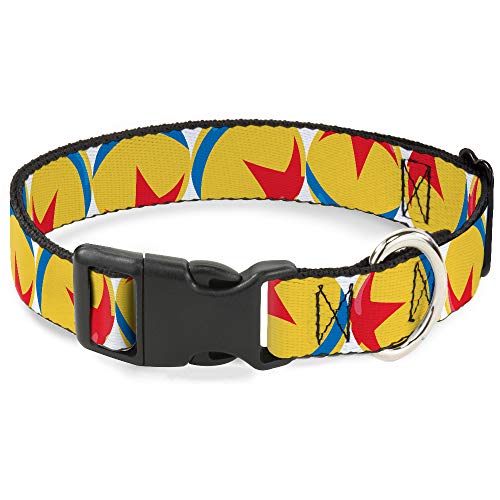 Hundehalsband, Kunststoff, Clip, Disney Pixar Luxo Ball Repeat, Weiß, Gelb, Blau, Rot, 45,7 bis 81,3 cm, 3,8 cm breit von Buckle-Down