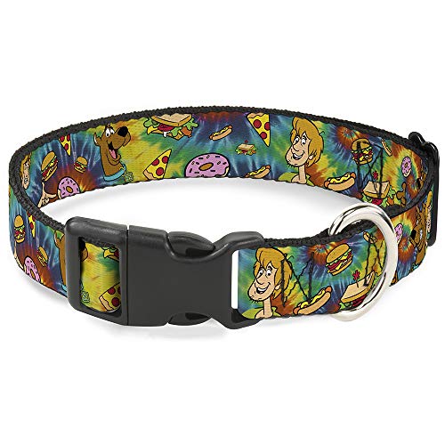 Hundehalsband, Kunststoff, Clip, Scooby DOO und Shaggy-Posen, Munchies, Batik-Farbe, 20,3 bis 30,5 cm, 1,3 cm breit von Buckle-Down