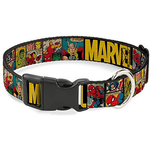 Hundehalsband, Kunststoff, mit Clip, Marvel Comic-Paneele, 22,9 bis 38,1 cm, 1,3 cm breit von Buckle-Down
