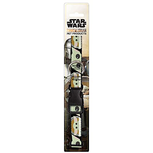 Hundehalsband, Kunststoffclip, Star Wars The Child Chibi, Gesichtsblöcke, Schwarz, 22,9 bis 38,1 cm breit, 2,5 cm von Buckle-Down