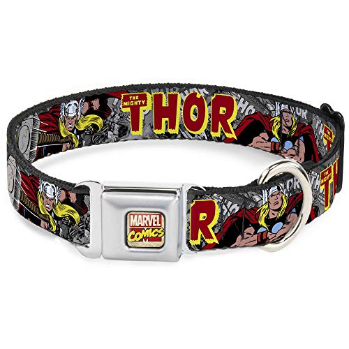 Hundehalsband, Sicherheitsgurtschnalle, The Mighty Thor Action Poses 45,7 bis 81,3 cm breit Hundehalsband, Sicherheitsgurtschnalle, The Mighty Thor Action Poses 45,7 bis 81,3 cm breit von Buckle-Down