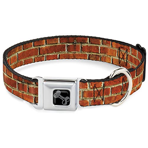 Hundehalsband, Sicherheitsgurtschnalle, Ziegelmauer, 22,9 bis 38,1 cm, 2,5 cm breit von Buckle-Down