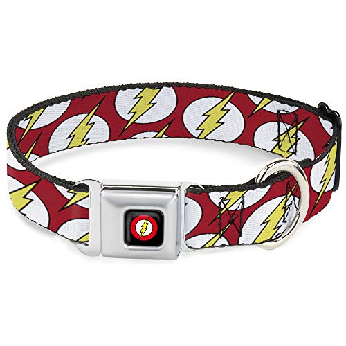 Hundehalsband, mit Schnalle, Flash-Logo, verstreut Rot, Weiß, Gelb, 22,9 bis 38,1 cm breit Hundehalsband, mit Schnalle, Flash-Logo, verstreut Rot, Weiß, Gelb, 22,9 bis 38,1 cm breit von Buckle-Down