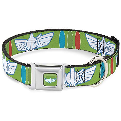 Hundehalsband, Sicherheitsgurt-Schnalle, Toy Story, Buzz Lightyear, Bounding Space Ranger, Logo, Knöpfe, 38,1 cm bis 66 cm, 2,5 cm breit Hundehalsband, Sicherheitsgurt-Schnalle, Toy Story, Buzz Lightyear, Bounding Space Ranger, Logo, Knöpfe, 38,1 cm bis 66 cm, 2,5 cm breit von Buckle-Down