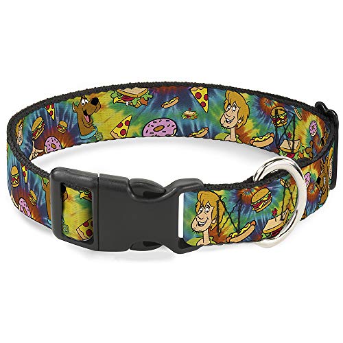 Hundehalsband mit Kunststoff-Clip, Scooby DOO und Shaggy-Posen, Munchies, Batikfärbung, Mehrfarbig, 40,6 bis 58,9 cm, 3,8 cm breit Hundehalsband mit Kunststoff-Clip, Scooby DOO und Shaggy-Posen, Munchies, Batikfärbung, Mehrfarbig, 40,6 bis 58,9 cm, 3,8 cm breit von Buckle-Down