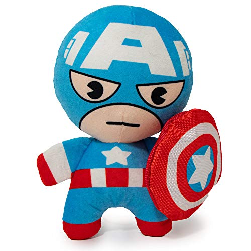 Hundespielzeug, Marvel, Plüschquietscher Kawaii Captain America stehend Pose von Buckle-Down