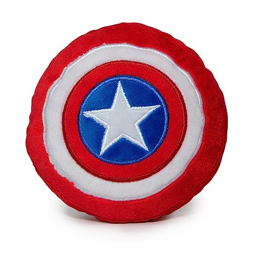 Buckle-Down Hundespielzeug Plüsch Captain America Schild rot weiß blau weiß 20,3 x 15,2 cm von Buckle-Down
