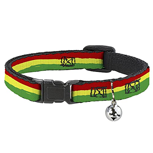 Katzenhalsband, Breakaway, Rasta-Streifen, bemalt, Grün, Gelb, Rot, 20,3 bis 30,5 cm, 1,3 cm breit Katzenhalsband, Breakaway, Rasta-Streifen, bemalt, Grün, Gelb, Rot, 20,3 bis 30,5 cm, 1,3 cm breit von Buckle-Down