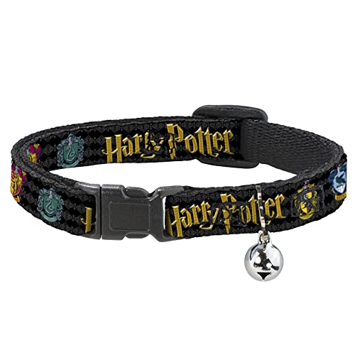 Katzenhalsband mit Glöckchen, Harry Potter, Hufflepuff, Ravenclaw, Gryffindor, Slytherin, schwarz, 21,6 bis 30,5 cm, 1,3 cm breit Katzenhalsband mit Glöckchen, Harry Potter, Hufflepuff, Ravenclaw, Gryffindor, Slytherin, schwarz, 21,6 bis 30,5 cm, 1,3 cm breit von Buckle-Down