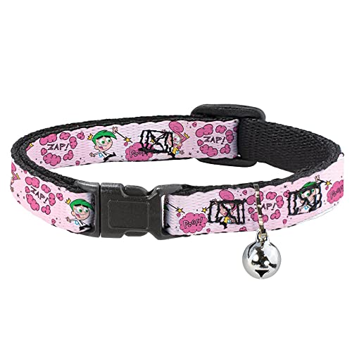 Katzenhalsband mit Glöckchen, The Fairly OddParents Cosmo und Wanda Wish Poses Pink 21,6 bis 30,5 cm breit, 1,3 cm breit Katzenhalsband mit Glöckchen, The Fairly OddParents Cosmo und Wanda Wish Poses Pink 21,6 bis 30,5 cm breit, 1,3 cm breit von Buckle-Down
