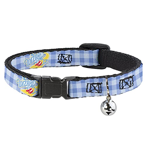 Movies Katzenhalsband, Abreißhalsband mit Glocke, The Wizard of Oz Logo, Gingham-Karo-Muster, Blau, 21,6 bis 30,5 cm, 1,3 cm breit Movies Katzenhalsband, Abreißhalsband mit Glocke, The Wizard of Oz Logo, Gingham-Karo-Muster, Blau, 21,6 bis 30,5 cm, 1,3 cm breit von Buckle-Down