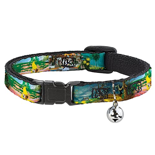 Movies Katzenhalsband, Breakaway-Halsband mit Glocke, Der Zauberer von Oz gelbe Ziegelstraßenszenen, 21,6 bis 30,5 cm, 1,3 cm breit Movies Katzenhalsband, Breakaway-Halsband mit Glocke, Der Zauberer von Oz gelbe Ziegelstraßenszenen, 21,6 bis 30,5 cm, 1,3 cm breit von Buckle-Down