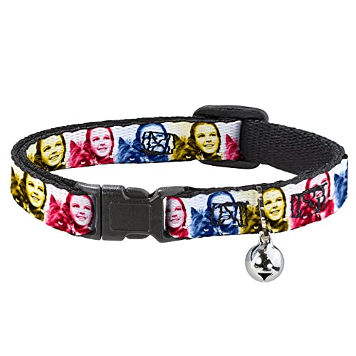 Movies Katzenhalsband, Breakaway-Halsband mit Glocke, The Wizard of Oz Dorothy und Toto Pose Blues Yellow Reds, 21,6 cm bis 30,5 cm, 1,3 cm breit Movies Katzenhalsband, Breakaway-Halsband mit Glocke, The Wizard of Oz Dorothy und Toto Pose Blues Yellow Reds, 21,6 cm bis 30,5 cm, 1,3 cm breit von Buckle-Down