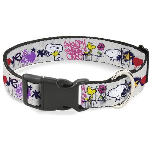 Peanuts Worldwide LLC Hundehalsband, Kunststoffschnalle, Peanuts Snoopy und Woodstock Graffiti-Collage, mehrfarbig, 38,1 bis 61 cm, 2,5 cm breit Peanuts Worldwide LLC Hundehalsband, Kunststoffschnalle, Peanuts Snoopy und Woodstock Graffiti-Collage, mehrfarbig, 38,1 bis 61 cm, 2,5 cm breit von Buckle-Down