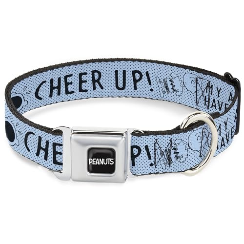 Peanuts Worldwide LLC Hundehalsband, Metall-Sicherheitsgurtschnalle, Charlie Brown Posen und Zitate, Babyblau-Schwarz, 24,1 cm bis 33 cm 2,5 cm breit Peanuts Worldwide LLC Hundehalsband, Metall-Sicherheitsgurtschnalle, Charlie Brown Posen und Zitate, Babyblau-Schwarz, 24,1 cm bis 33 cm 2,5 cm breit von Buckle-Down
