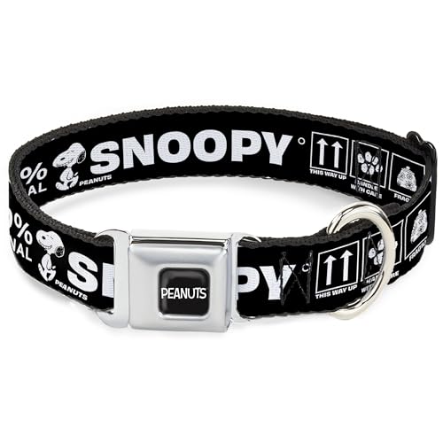 Peanuts Worldwide LLC Hundehalsband, Metall-Sicherheitsgurtschnalle, Peanuts-Snoopy-Pflege-Symbole, 100 % Original, Schwarz-Weiß, 28,9 bis 41,5 cm, 2,5 cm breit Peanuts Worldwide LLC Hundehalsband, Metall-Sicherheitsgurtschnalle, Peanuts-Snoopy-Pflege-Symbole, 100 % Original, Schwarz-Weiß, 28,9 bis 41,5 cm, 2,5 cm breit von Buckle-Down
