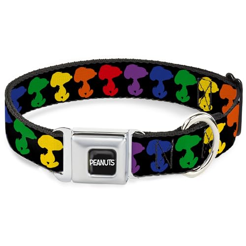 Peanuts Worldwide LLC Hundehalsband, Metall-Sicherheitsgurtschnalle, Peanuts Snoopy Silhoutte Pose, Schwarz, Regenbogenfarben, mehrfarbig, 24,1 bis 33 cm, 2,5 cm breit Peanuts Worldwide LLC Hundehalsband, Metall-Sicherheitsgurtschnalle, Peanuts Snoopy Silhoutte Pose, Schwarz, Regenbogenfarben, mehrfarbig, 24,1 bis 33 cm, 2,5 cm breit von Buckle-Down