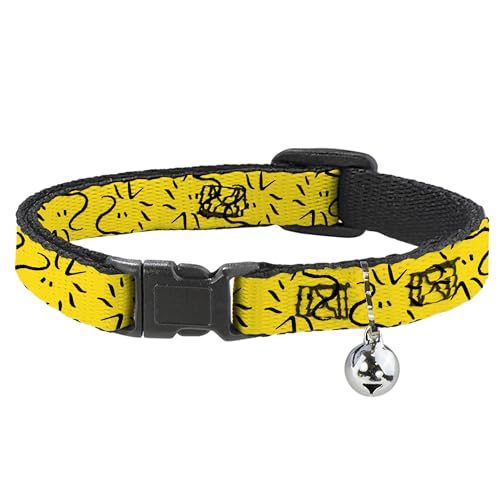 Peanuts Worldwide LLC Katzenhalsband, Abreißhalsband mit Glöckchen, Peanuts Woodstock Linie, Gesichtslinie, Kunst, Gelb/Schwarz, 21,6 bis 30,5 cm, 1,3 cm breit Peanuts Worldwide LLC Katzenhalsband, Abreißhalsband mit Glöckchen, Peanuts Woodstock Linie, Gesichtslinie, Kunst, Gelb/Schwarz, 21,6 bis 30,5 cm, 1,3 cm breit von Buckle-Down