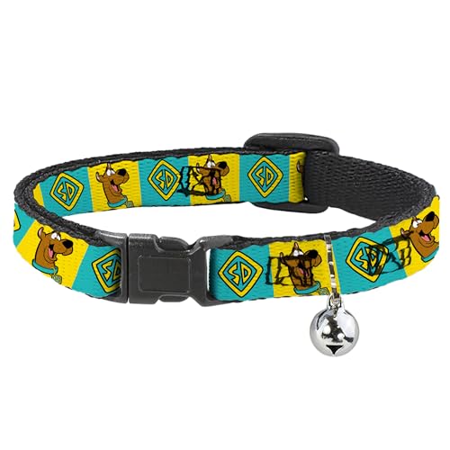 Scooby Doo Katzenhalsband, Breakaway-Halsband mit Glöckchen, Scooby Doo-Pose und Erkennungsmarke, Blöcke, Gelb-Blau, 21,6 cm bis 30,5 cm, 1,3 cm breit Scooby Doo Katzenhalsband, Breakaway-Halsband mit Glöckchen, Scooby Doo-Pose und Erkennungsmarke, Blöcke, Gelb-Blau, 21,6 cm bis 30,5 cm, 1,3 cm breit von Buckle-Down