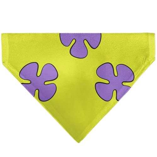 Spongebob Schwammkopf-Haustier-Halstuch, Patrick-Stern-Shorts, Blumensymbol, grüner Lavendel, Schlupfkragen, Bandana von Buckle-Down