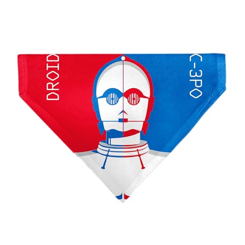 Star Wars Haustier-Halstuch, Star Wars Droid C3PO Text und Pop-Art-Pose, Rot, Blau, Weiß, Schlupfhalsband, Bandana Star Wars Haustier-Halstuch, Star Wars Droid C3PO Text und Pop-Art-Pose, Rot, Blau, Weiß, Schlupfhalsband, Bandana von Buckle-Down
