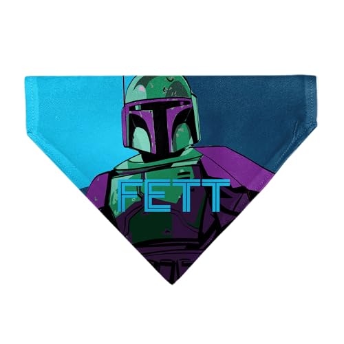 Star Wars Haustier-Halstuch, Star Wars Fett Text und Boba Fett Pop Art Pose Blues Schlupfhalsband Star Wars Haustier-Halstuch, Star Wars Fett Text und Boba Fett Pop Art Pose Blues Schlupfhalsband von Buckle-Down