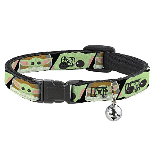 Star Wars Katzenhalsband, Breakaway-Halsband mit Glöckchen, Star Wars The Child Chibi-Gesichtsblöcke, Schwarz, 21,6 cm bis 30,5 cm, 1,3 cm breit Star Wars Katzenhalsband, Breakaway-Halsband mit Glöckchen, Star Wars The Child Chibi-Gesichtsblöcke, Schwarz, 21,6 cm bis 30,5 cm, 1,3 cm breit von Buckle-Down
