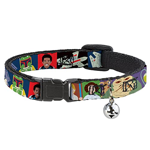 Star Wars Katzenhalsband, Breakaway-Halsband mit Glöckchen, klassische Star-Wars-Posenblöcke, mehrfarbig, 21,6 bis 30,5 cm, 1,3 cm breit Star Wars Katzenhalsband, Breakaway-Halsband mit Glöckchen, klassische Star-Wars-Posenblöcke, mehrfarbig, 21,6 bis 30,5 cm, 1,3 cm breit von Buckle-Down