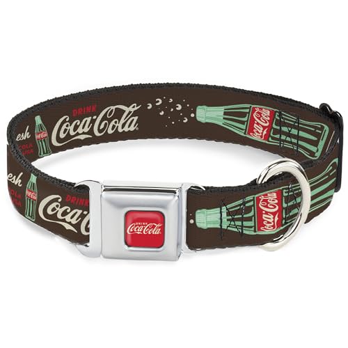 The Coca-Cola Company Haustierhalsband, Hundehalsband, Metall-Sicherheitsgurtschnalle, Coca-Cola-Pause und Refresh-Flasche, Braun, Rot, Weiß, 40,6 bis 58,9 cm, 3,8 cm breit The Coca-Cola Company Haustierhalsband, Hundehalsband, Metall-Sicherheitsgurtschnalle, Coca-Cola-Pause und Refresh-Flasche, Braun, Rot, Weiß, 40,6 bis 58,9 cm, 3,8 cm breit von Buckle-Down