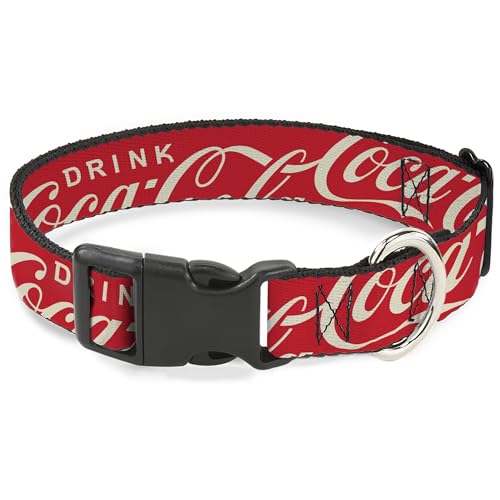 The Coca-Cola Company Hundehalsband, Kunststoffschnalle, Getränke-Coca-Cola-Logo, verstreut rot-weiß, 24,1 bis 33 cm, 2,5 cm breit The Coca-Cola Company Hundehalsband, Kunststoffschnalle, Getränke-Coca-Cola-Logo, verstreut rot-weiß, 24,1 bis 33 cm, 2,5 cm breit von Buckle-Down