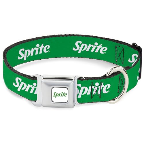 The Coca-Cola Company Hundehalsband, Metall-Sicherheitsgurtschnalle, Sprite-Logo, Grün-Weiß, 38,1 cm bis 61 cm, 2,5 cm breit von Buckle-Down