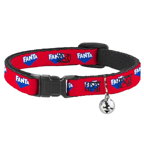 The Coca-Cola Company Katzenhalsband, Abreißhalsband mit Glöckchen, Fanta-Logo, Erdbeerrot, Blau, Weiß, 21,6 bis 30,5 cm, 1,3 cm breit The Coca-Cola Company Katzenhalsband, Abreißhalsband mit Glöckchen, Fanta-Logo, Erdbeerrot, Blau, Weiß, 21,6 bis 30,5 cm, 1,3 cm breit von Buckle-Down