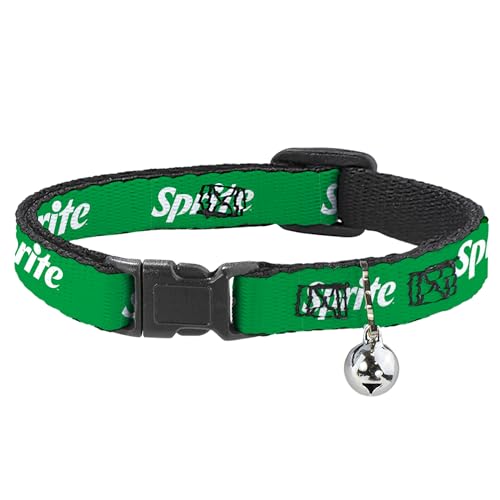 The Coca-Cola Company Katzenhalsband, Abreißhalsband mit Glöckchen, Sprite-Logo, Grün-Weiß, 21,6 bis 30,5 cm, 1,3 cm breit von Buckle-Down