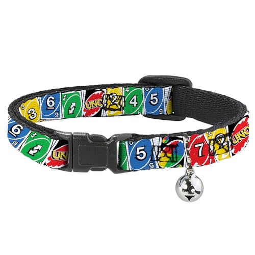 UNO Katzenhalsband mit Glöckchen, Kunststoffclip, leicht verstellbar, UNO Cards Line-up Stack, mehrfarbig, 21,6 bis 30,5 cm, 1,3 cm breit UNO Katzenhalsband mit Glöckchen, Kunststoffclip, leicht verstellbar, UNO Cards Line-up Stack, mehrfarbig, 21,6 bis 30,5 cm, 1,3 cm breit von Buckle-Down