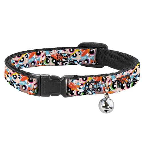 Warner Bros. Animation Katzenhalsband, Breakaway-Halsband mit Glocke, The Powerpuff Girls Expressions Stacked, 21,6 bis 30,5 cm, 1,3 cm breit Warner Bros. Animation Katzenhalsband, Breakaway-Halsband mit Glocke, The Powerpuff Girls Expressions Stacked, 21,6 bis 30,5 cm, 1,3 cm breit von Buckle-Down