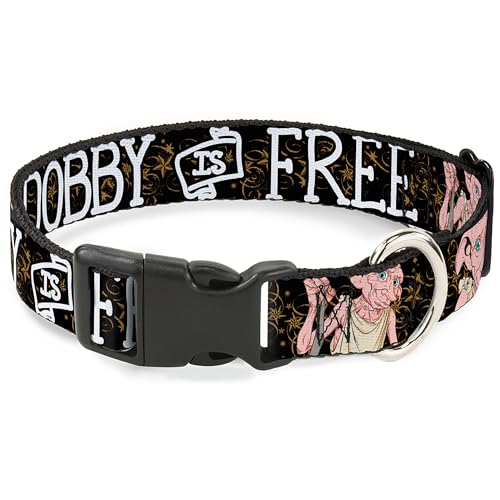 Warner Bros. Hundehalsband, Kunststoffschnalle, Dobby is Free, 3 Dobby-Posen, Sternwirbel, Schwarz, Gold, Weiß, 28,9 cm bis 41,5 cm 2,5 cm breit Warner Bros. Hundehalsband, Kunststoffschnalle, Dobby is Free, 3 Dobby-Posen, Sternwirbel, Schwarz, Gold, Weiß, 28,9 cm bis 41,5 cm 2,5 cm breit von Buckle-Down