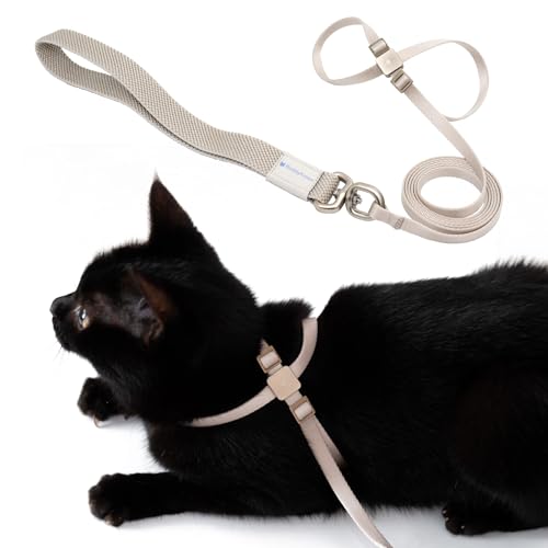 BuddyArmor Katzengeschirr und Leine, ausbruchsicher, Anti-Würgen, weich, verstellbar, leicht, Katzengeschirr 2-in-1 für Kätzchen, kleine, große Katzen (Leinen) von BuddyArmor