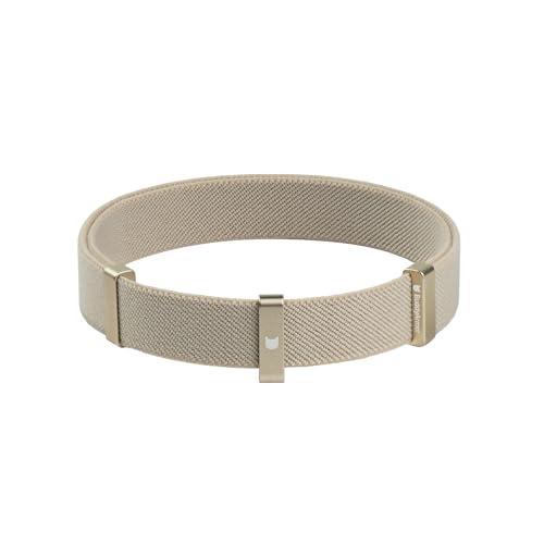 BuddyArmor Katzenhalsband, elastisch, Schnellverschluss, kompatibel mit Airtag-Halter, Namensschild, leicht, verstellbar für Kätzchen, Katzen jeden Alters, M, 1,5 cm Breite (Leinen) von BuddyArmor