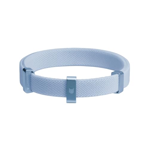BuddyArmor Katzenhalsband, elastisch, Schnellverschluss, kompatibel mit Airtag-Halter, Namensschild, leicht, verstellbar für Kätzchen, Katzen jeden Alters, S, 1 cm breit (Sierrablau) von BuddyArmor